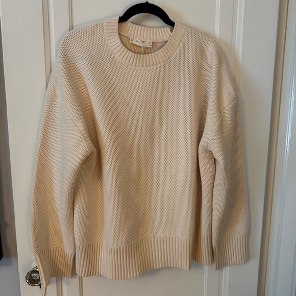 Everlane Boxy Organic Cotton Sweater XL cream color - Picture 1 of 7